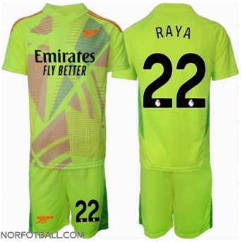 Billige Fotballdrakt Arsenal David Raya #22 Keeper Replika Hjemmedraktsett Barn 2024-25 Kortermet (med bukser)